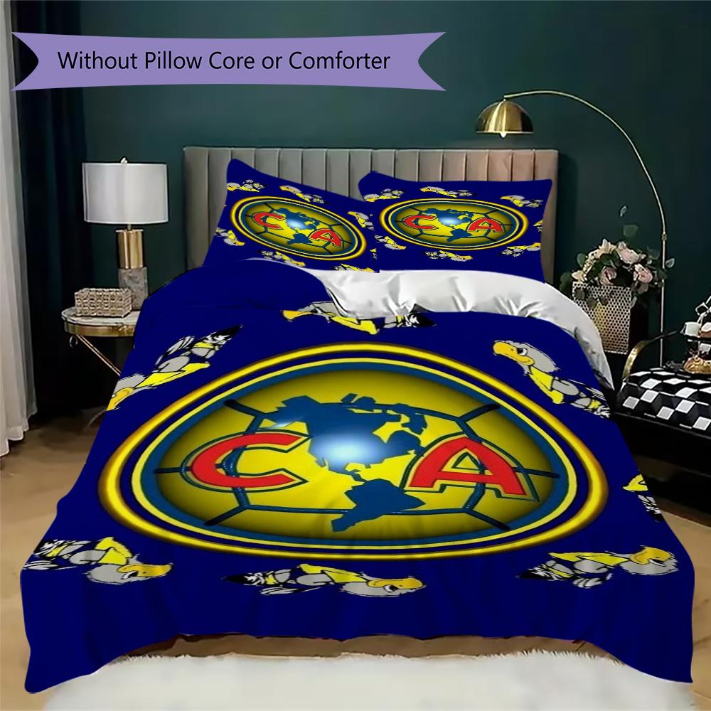 American Soccer Clubs Pattern Bedding uilt Set uilt Cover Pillowcase Home Decoration Birthday Gift (1 * duvet cover + 2 * pillowcase without core)05