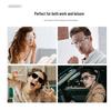 Smart Bluetooth Audio Glasses with Double Beam Photochromic Anti-Blue Light Lenses, UV Protection, and Music/Call Features