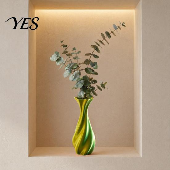 Modern Flower Vase 3D Printed Vase, Twisted Minimalist Arrangement Holders, Artistic Line Design Elegant Home Decor for Living Room Bedroom