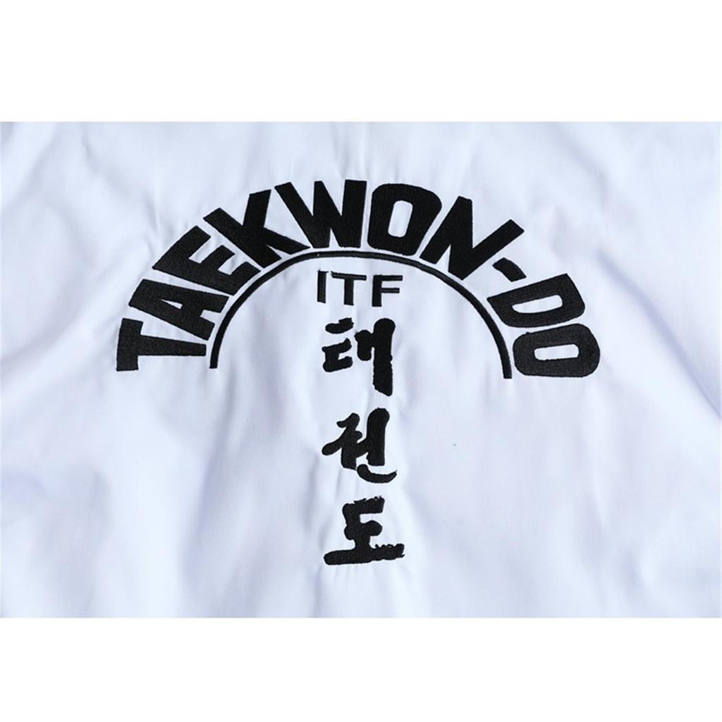 Conjunto de Taekwondo Karate LanBuff e Tamanhos de Calças Uniforme Branco, 100% Algodão, 3 Peças (Top + Cinto), Unissex, (90-190 cm), 170cm,