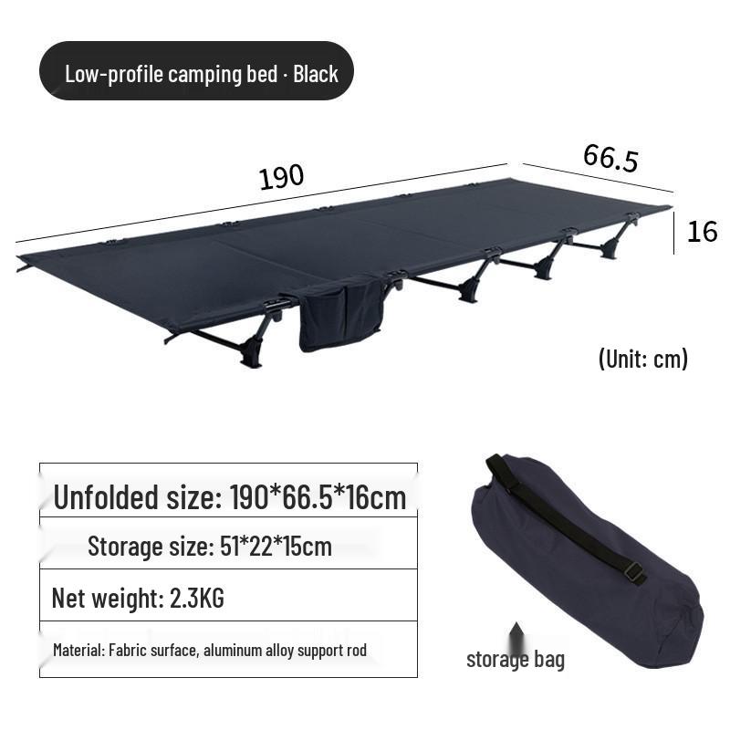 Ultra-Light Aluminum Folding Camp Bed for Camping, Office Naps, and Self-Driving Adventures