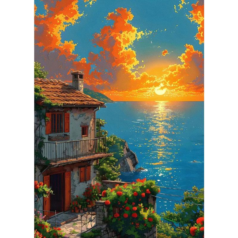 Beautiful Coast Natural Tourist Scenery Art Posters Canvas Prints Wall Paintings Living Room Bedroom Home Decoration Frameless