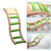 Wooden Hanging Swing Cage Accessories Climbing Bridge Parrot Chewing Toy Perch Stand Bird Ladder