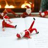 Christmas Decorative Figurine Santa Clauses Ornament Glass Yogas Santa Clauses Figurines for Holiday Car Home Decorations