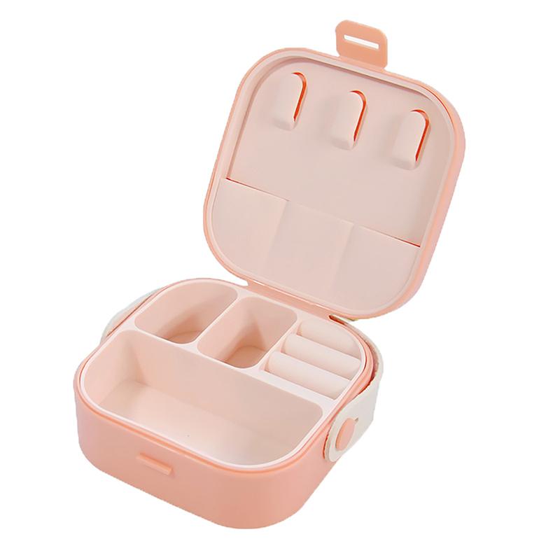 Ins Jewelry Box Φορητό Ταξιδιωτικό Σκουλαρίκι Κολιέ Δαχτυλίδι Organizer Θήκη με Δερμάτινη Λαβή Απλή μίνι οθόνη κοσμημάτων