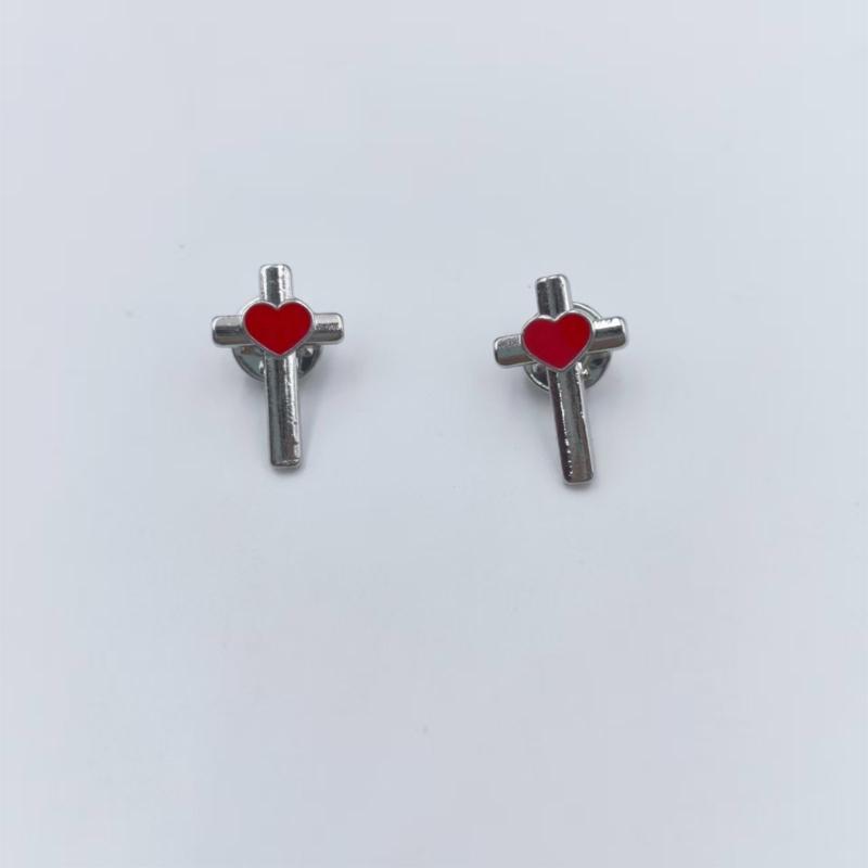 Pack of 10 Enamel Crosses Heart Pin with Secure Clasp for Confident Adornment Lapel Accessory for Everyday Wear