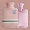 1000ml/2000ml Hand Warmer Bag Good Sealing Water-filling High Temperature Resistant with Knitted Cloth Cover Long-lasting Heat Preservation Warm Belly