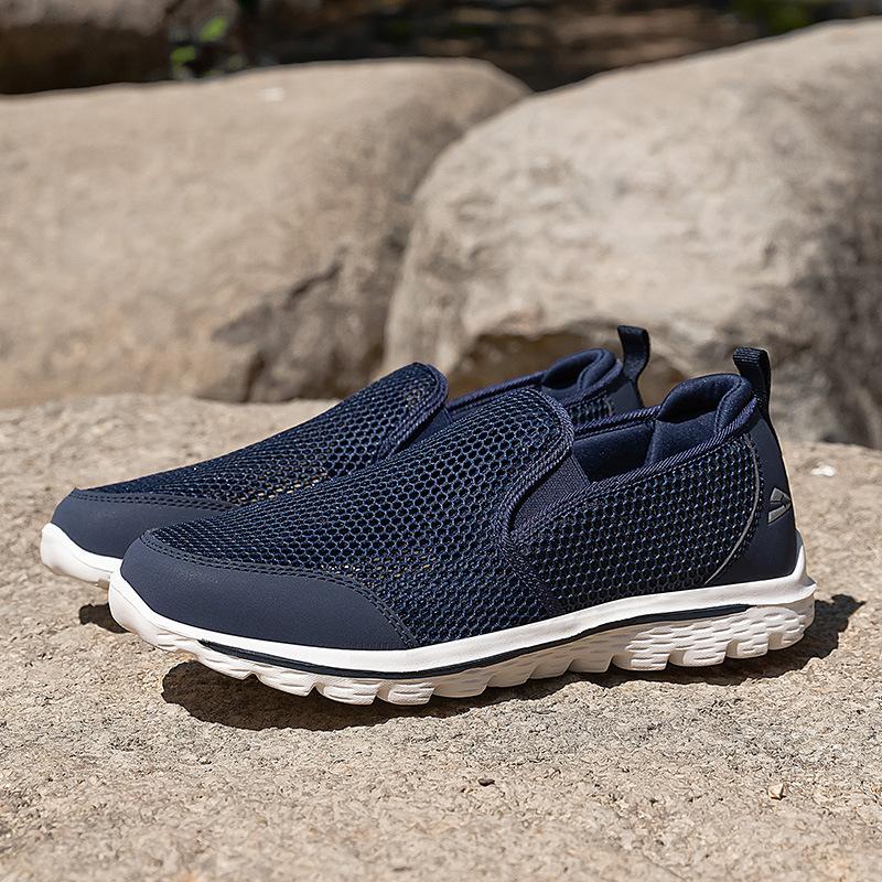 

Весенне-летние новые сетчатые дышащие повседневные туфли, ленивые туфли для ходьбы, обувь больших размеров 45 синий