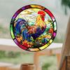 4 Sheets Round Anti-Collision Window Clings,Birds Alert Collision Window Decals Rooster Pattern Static Deterrent Decal Prevent Bird Strikes on Doors