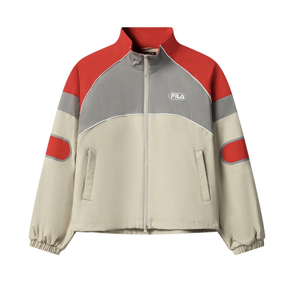 

Fila Оригинальный Модный Тренд Спортивный Повседневный Мягкий Удобный Цветной Блок Тканая Куртка Женские куртки Розовый F11W549703FLK M