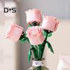 1 Set Building Block Rose Branch DIY Handmade Colorful Flower Block Assembly Toy Plastic Floral Plants Decoration Kids Adults Girls Gift