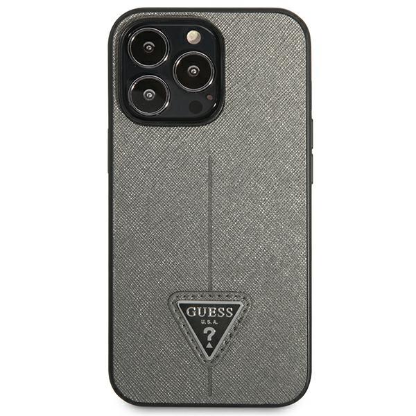 Guess Guhcp13Xpsatlg Iphone 13 Pro Max6,7 Srebrny/Silver Hardcase Saffianotriangle Logo