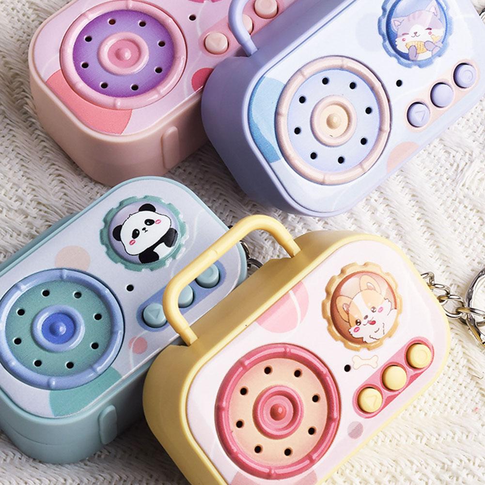 Porte-clés Pendentif Enregistreur Rétro Nouveau Mini Radio Amusante Enregistrement Boîte Jouet Jouet Enregistreur Cadeau Mini Enfantr P8A8
