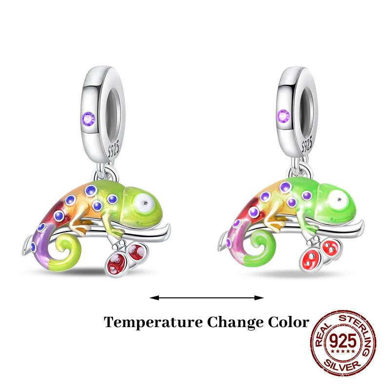 Fit 3Mm Original Bracelets Fashion Copper Chameleon Ladybird Change Color Charms Beads Fine Diy Jewelry Gifts