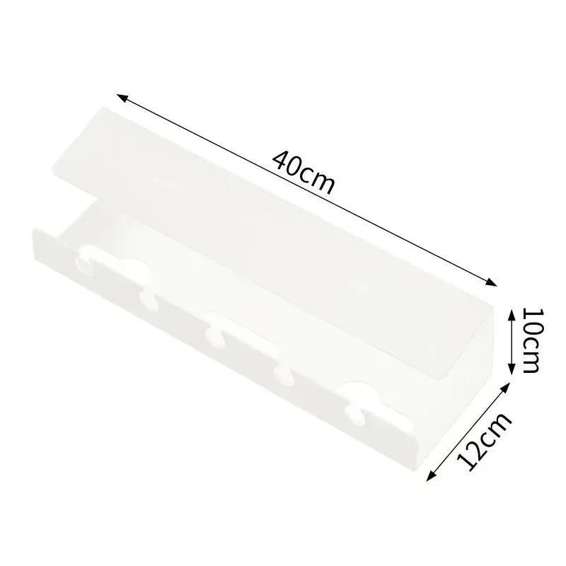 

Sturdy Spacious Under Desk Cable Tray No Drilling Clamp Mount Power Strip Holder Desk Cord Organizer Office Wire Storage Supplie білий