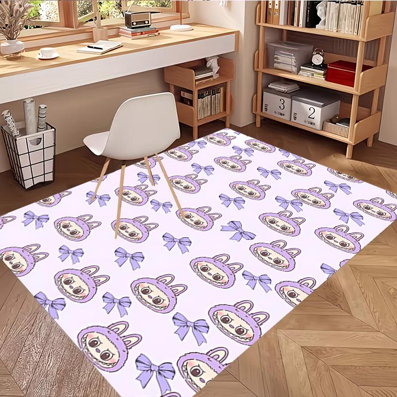 Labubu Print Rug, Washable Floor Carpet, For Entryway Dorm Laundry Room Office Study, Home Decor Birthday Christmas Gift