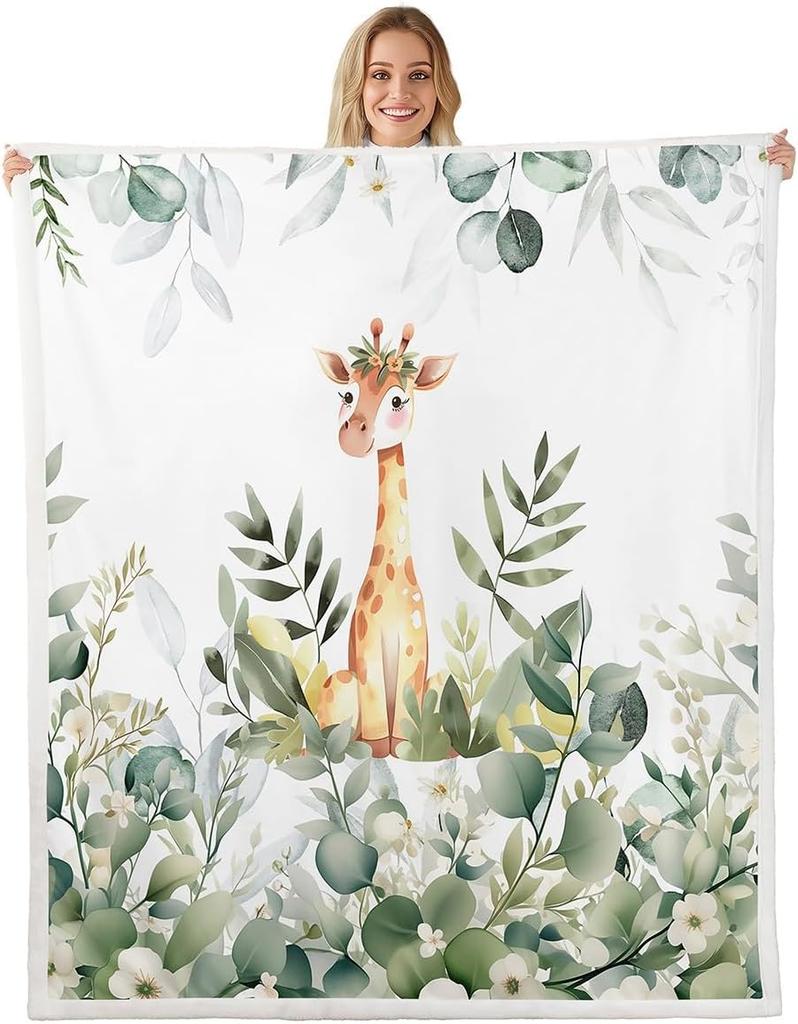 Cute Meerkat Blanket Soft Fleece Throw Animal Lover Gift Kids Room Decor Floral Design Home Decoration