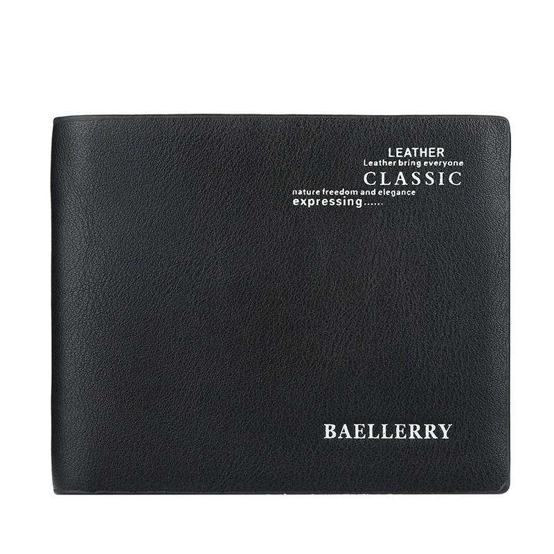 Men s Short Wallet Korean Version Youth Thin With Multiple Card Slots Fashionable Open Pocket Men 12X2X10 чёрный