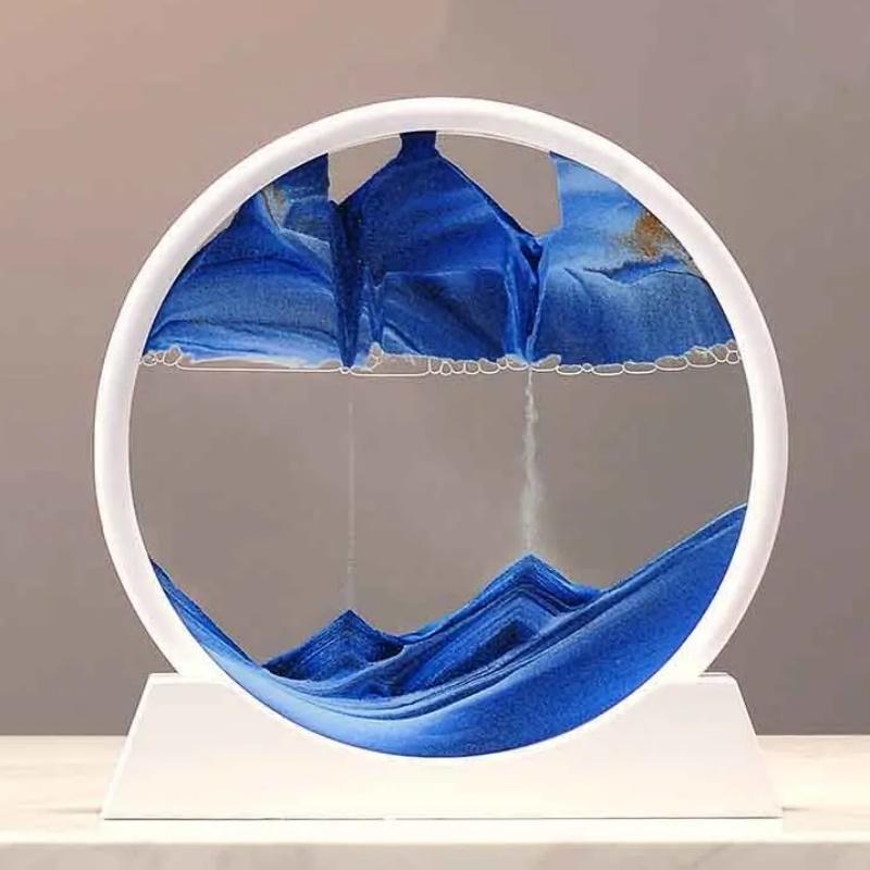 12 inch 3D nisip mișcătoare clepsidra de mare adâncime nisip imagine artă rotundă artizanat din sticlă care curge nisip pictură living decor acasă