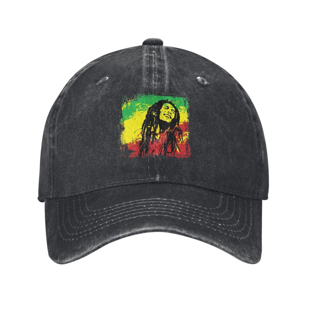 

Get Up Stand Up Reggae Rasta Baseball Cap Vintage Distressed Denim Washed Bob Marley Snapback Hat Unisex Adjustable Fit Cap One Size