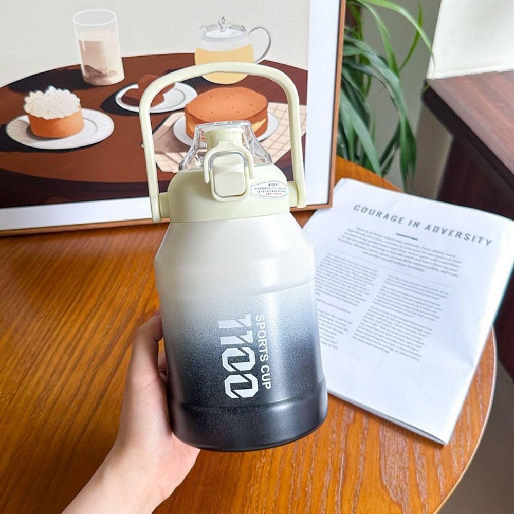 Insulated Hand-held Thermos Cup Leak Proof Straw Thermal Water Bottle  Coffee Tea