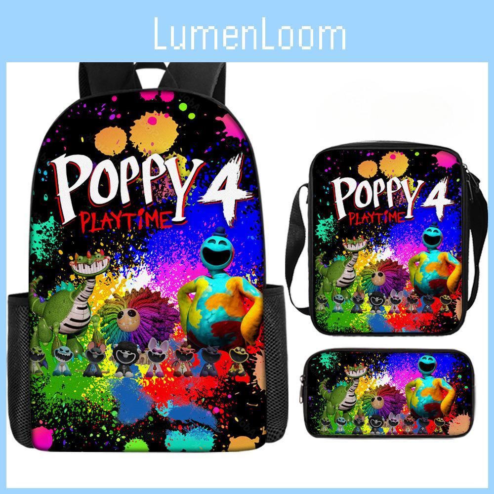 Poppy Playtime Chapter 4 Nightmare Critters Kids Backpack Oxford Lightweight School Bag With Cushion Straps For Elementary Students