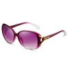 Ochelari de soare Camellia la modă europeană și americană, ochelari de soare eleganți cu umbrire UV, ochelari de soare mari cu față rotundă, ochelari retro subțiri.
