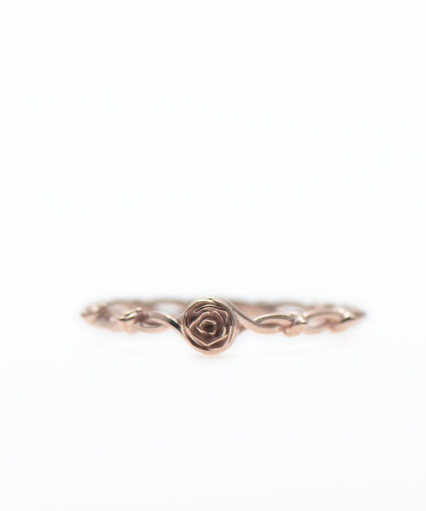 Vivus Rose Thorn Wreath Rose Gold Silver Ring