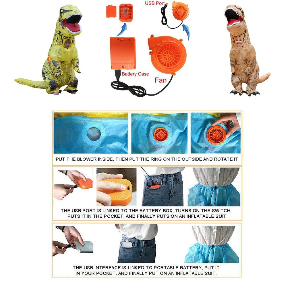 Unisex T-rex Inflatable Dinosaur Costume With Compact Storage And Comfort