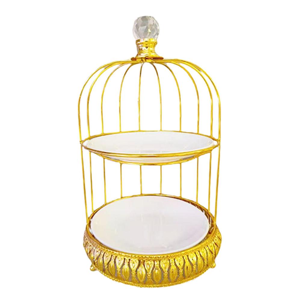 Bird Cage Cake Dessert Stand Decorative Serving Tray Metal Portable Cupcake Stand for Wedding Party Birthday Afternoon Decor