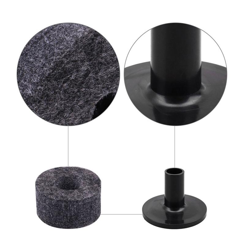 15mm Thick Felt Washers and Plastic Long Flanged Cymbal Sleeves Plastic Long Cymbal Sleeves with Felt Washers