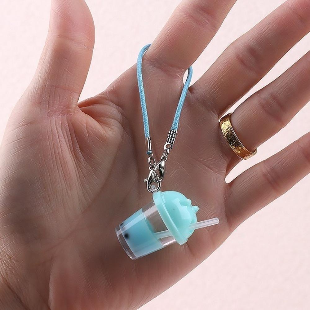 Mini Size Handbag Charm Bubble Tea Car Key Chain Cute Coffee Cup Keychain  for Women Girls