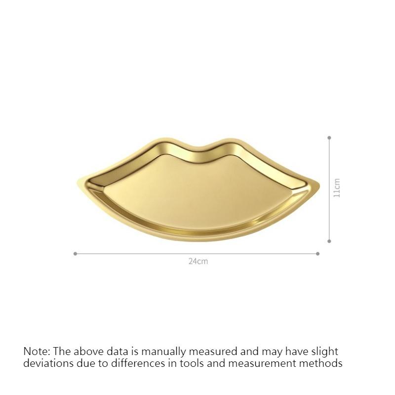 1PC Simple Stainless Steel Lip Jewelry Tray Household Cosmetics Metal Tray Girls Jewelry Storage Tray Home Storage Products