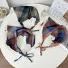 Lattice Triangle Hair Band Strap Soft Wrap Printing Hair Scarf French Lace Hair Scarf  Photograh
