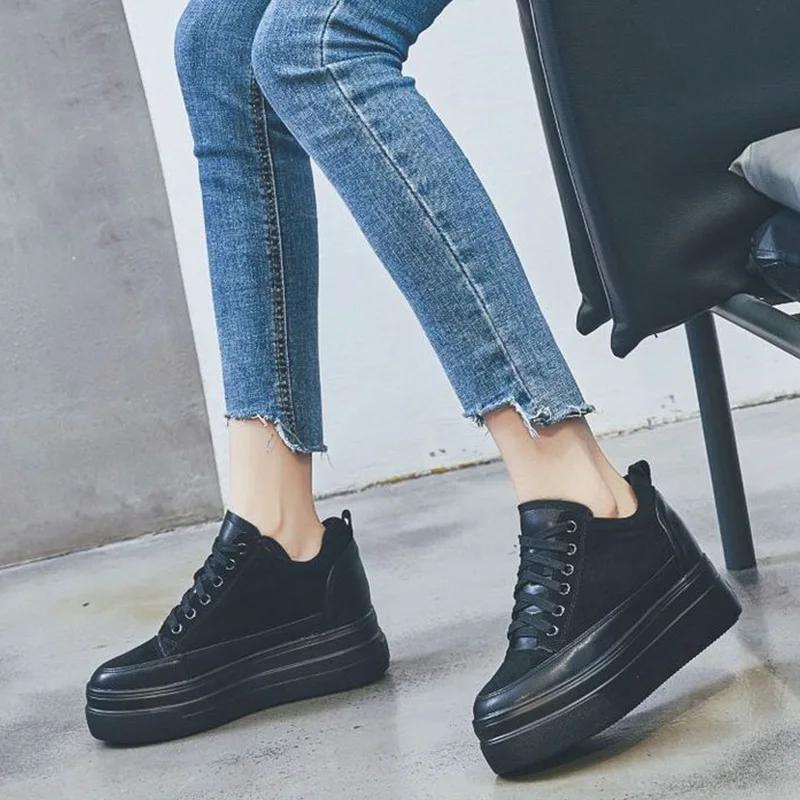 2024 Winterschoenen Dames Sneakers Platte Platform Schoenen Echt Leer Warme Dames Casual Schoenen Dames Hoogte Verhogend 5cm D148
