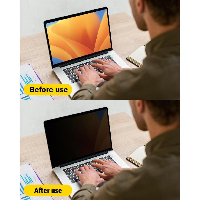 F FORITO 2-Pack 360° Laptop Privacy Screen Compatible with 2024-2021 MacBook Pro 14 Inch (M1, M2, M3, M4, Pro, Max), Eye Protection and Anti Peeping