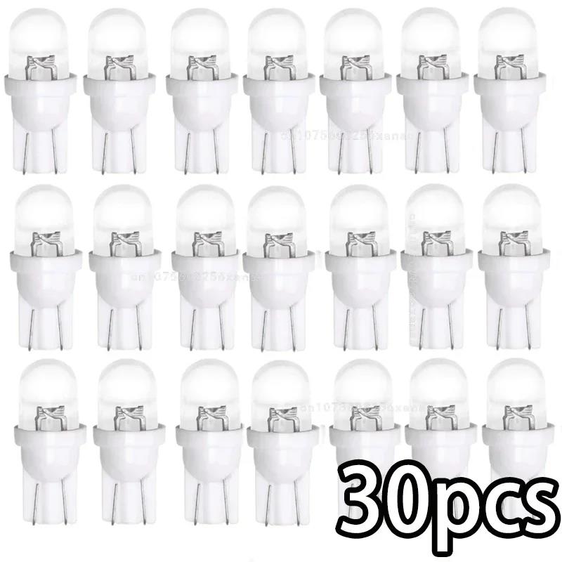 10-30pcs Car T10 Led Bulbs LED Light Cold White Silica Auto Interior Dome Reading Wedge Side Door Trunk Lamp License Plate Lamp Bulbs 7
