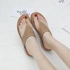 European And American Slippers Wedge Rhinestone Laser Flip-Flops Breathable Hollow Comfortable And Fashionable Flat Bottom