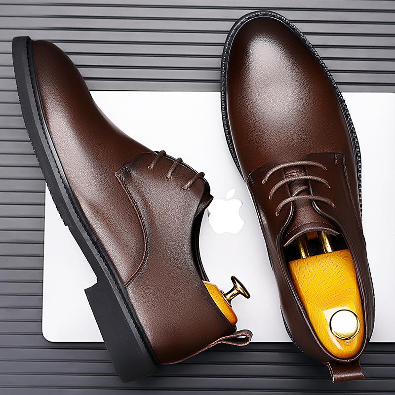 FashionGenuine Leather Men Dress Shoes Lace Up Male Oxford Shoes Italian Mens Casual Shoes Handmade Business Footwear Classic Sneakers