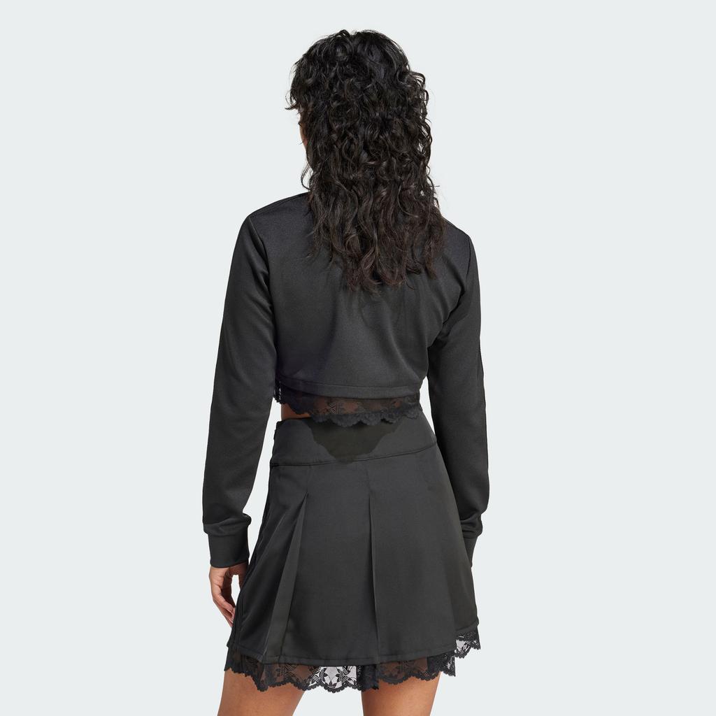 Adidas Originals Track Top With Lace Detail And Half-Zip Women Sweatshirt Black IY9023