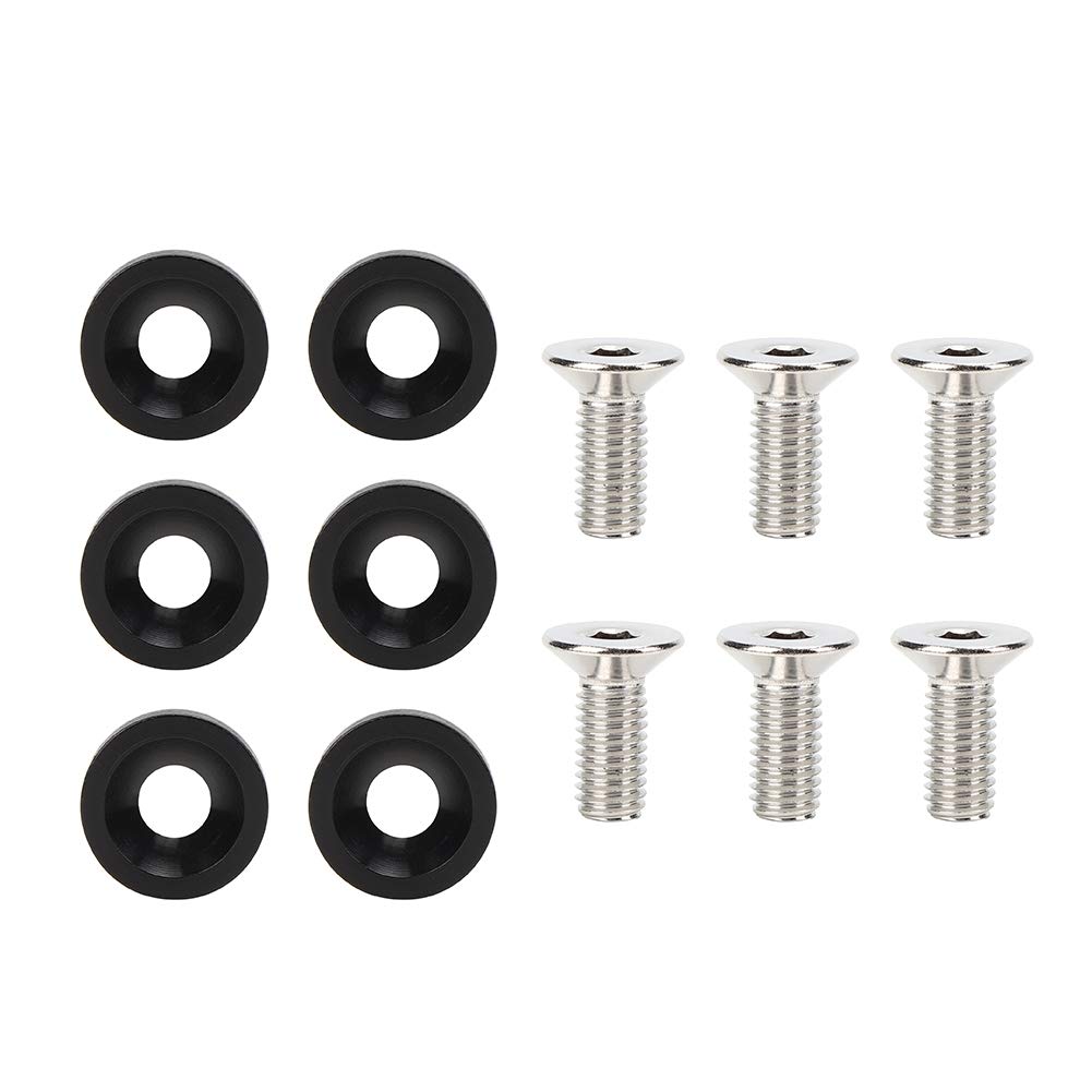 Elerose Aluminum Fender Bumper Washer, 6 Pcs M8 Universal Gasket Washers Spacer Car Motorcycle