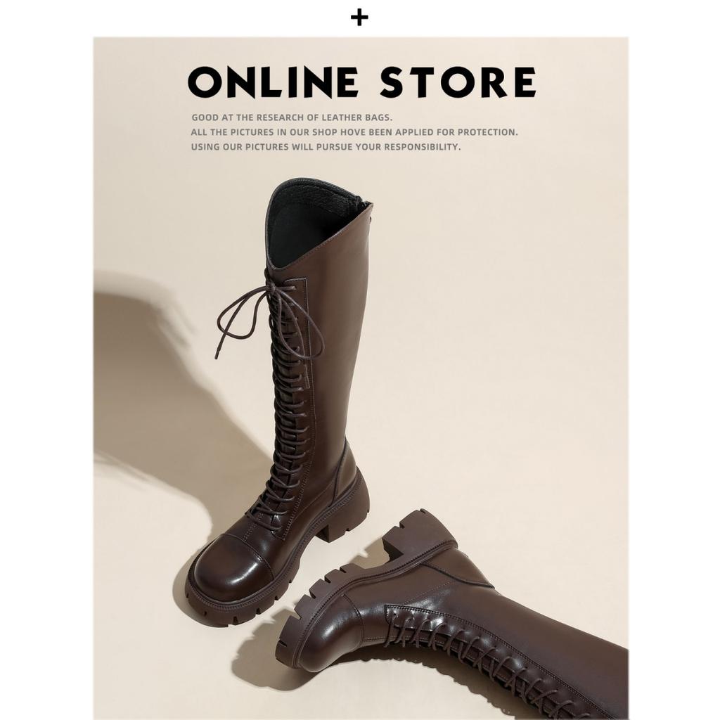 Long Boots Women's 2024 New Autumn and Winter Velvet Warm Small Thick-soled Heightening Knight Boots Women's Long Boots