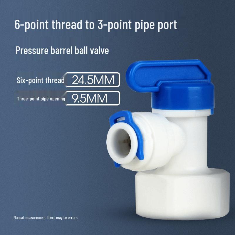 Water Purifier Quick Connect Fitting Adapter: 1/4, 3/8, 1/2 Inch with 1/2 Thread, Including Tee Elbow and Straight Connector