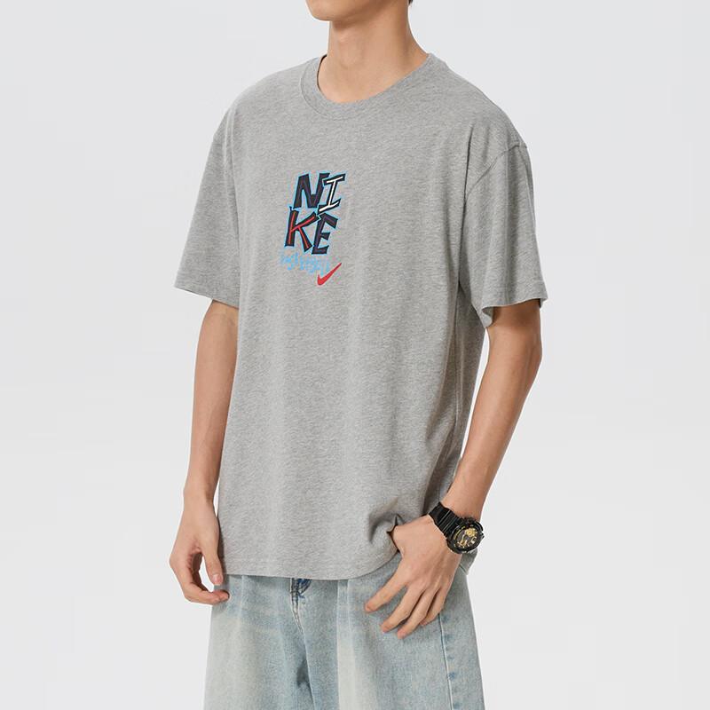 Nike T Shirts Men's Gray Crew Neck Moderate IM5043-063
