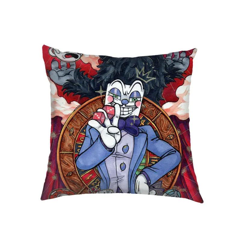 Cuphead Mugman 45x45cm  Pillow Case Decor Home Cartoon Game Nordic Cushion Cover Soft Pillowcase