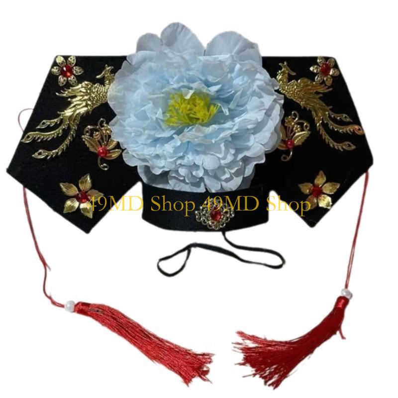 49MD Beautifully Handmade Women Headpiece Unique Cultural Headwear Fashionable светло-синий