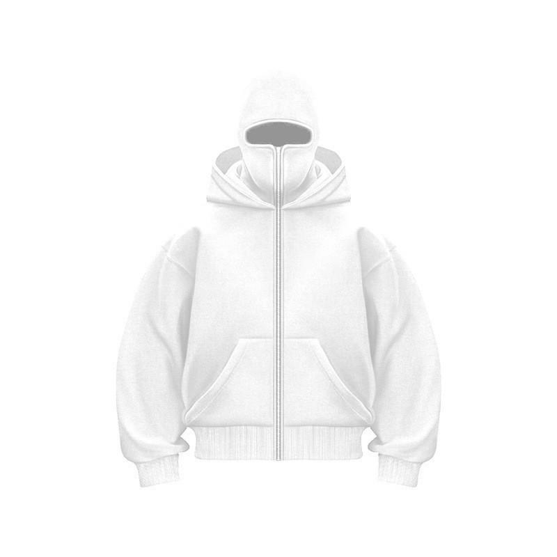 New Zip-Up Hooded Sweatshirt Jacket with Dual Hoods Autumn/Winter Sweatshirt Jacket