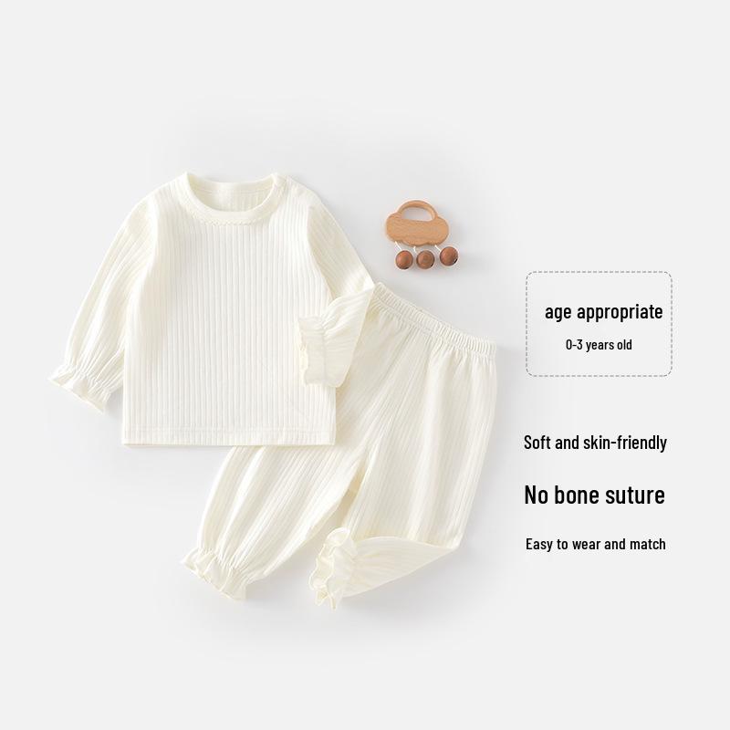 

Baby Cotton Knit Lace Home Wear Set - Soft, Skin-Friendly, and Comfortable for Spring and Autumn 80 cm