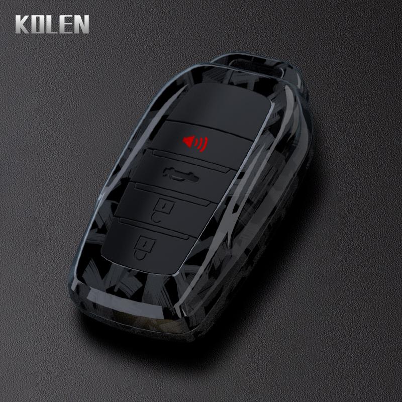 Abs Carbon Fiber Car Flip Key Case Cover For Toyota Sienna Rav4 Crown Hilux Fortuner Camry Land Cruiser Prado Venza Accessories