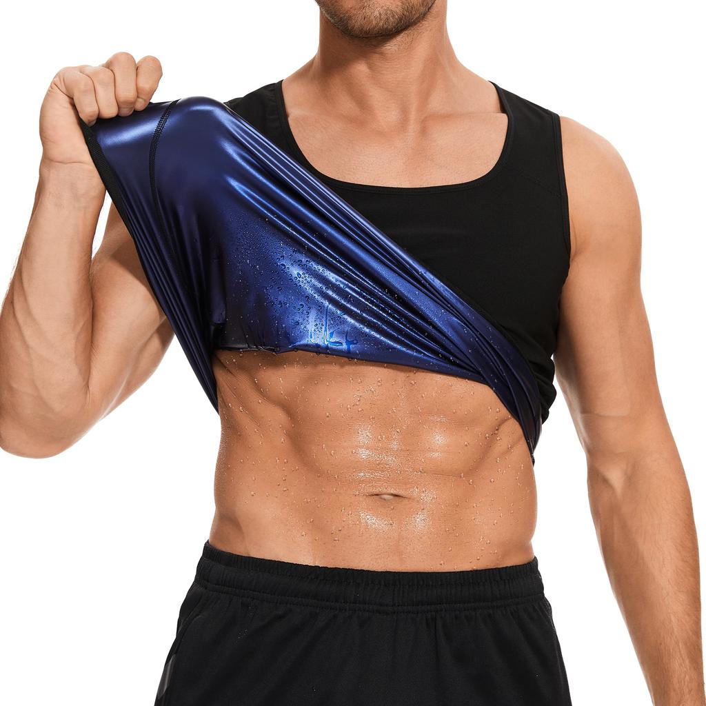 Midjetrener for menn svettevest for vekttap Body Shaper Workout Tank Tops Shapewear Fettforbrenning Sauna Dress Slanking Polymer Sauna Vest Underskjorte